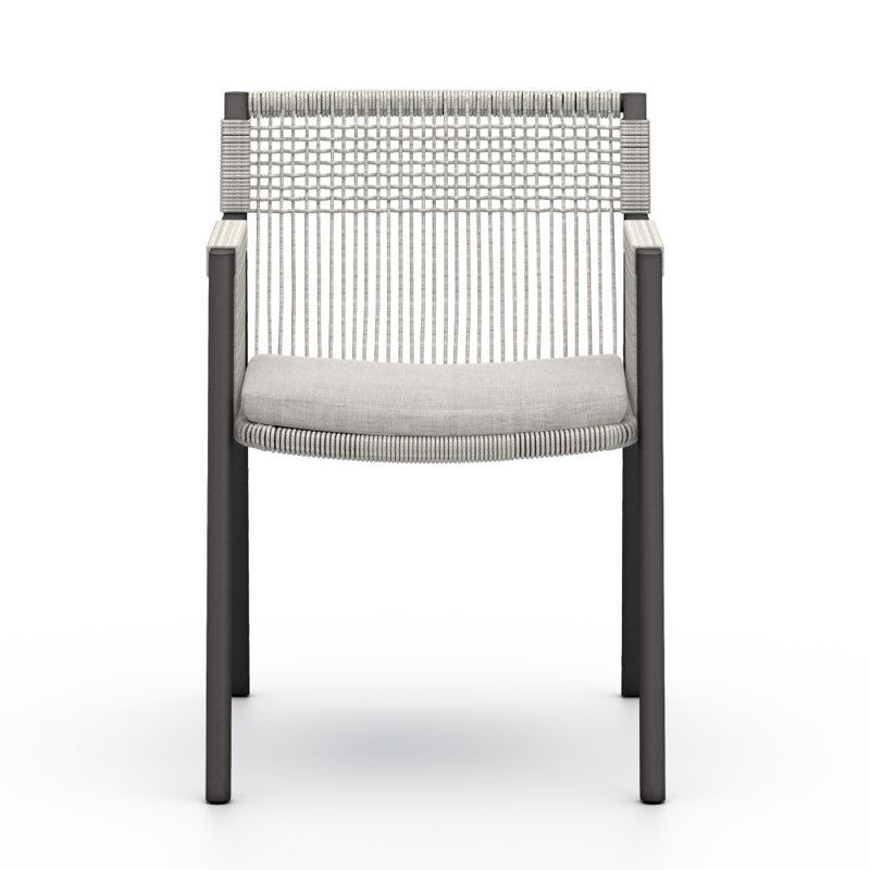 Shuman Outdoor Dining Armchair, Stone Gray