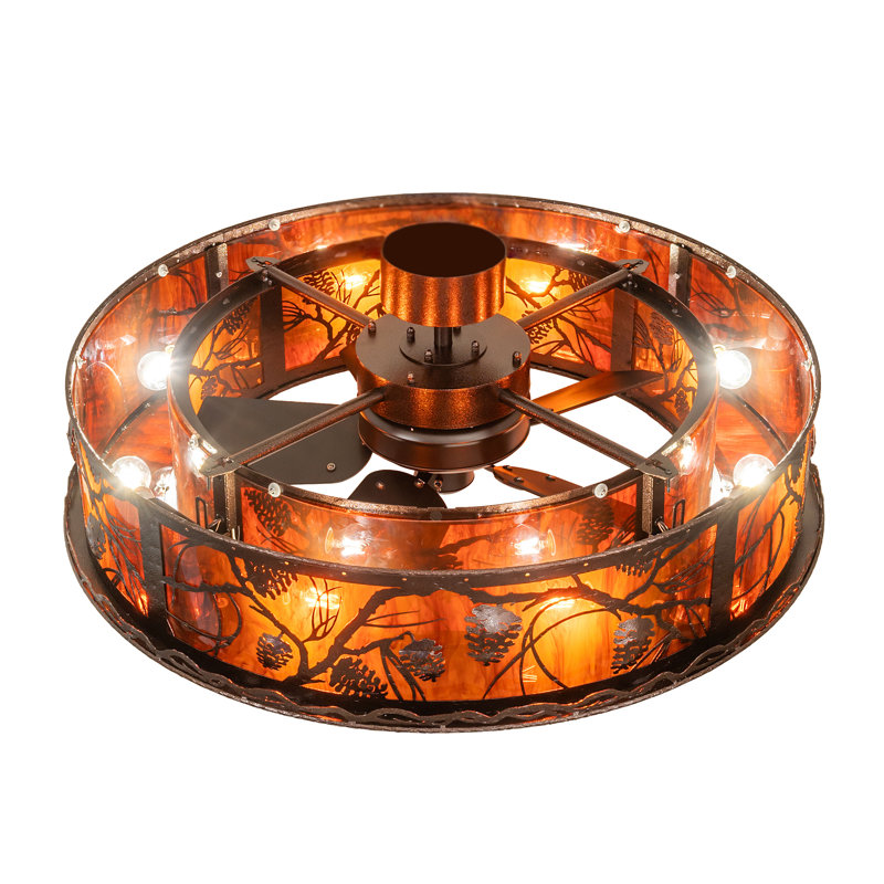 56" Wide Whispering Pines Chandel-Air, Copper Vein, 10" H x 48" W x 48" D