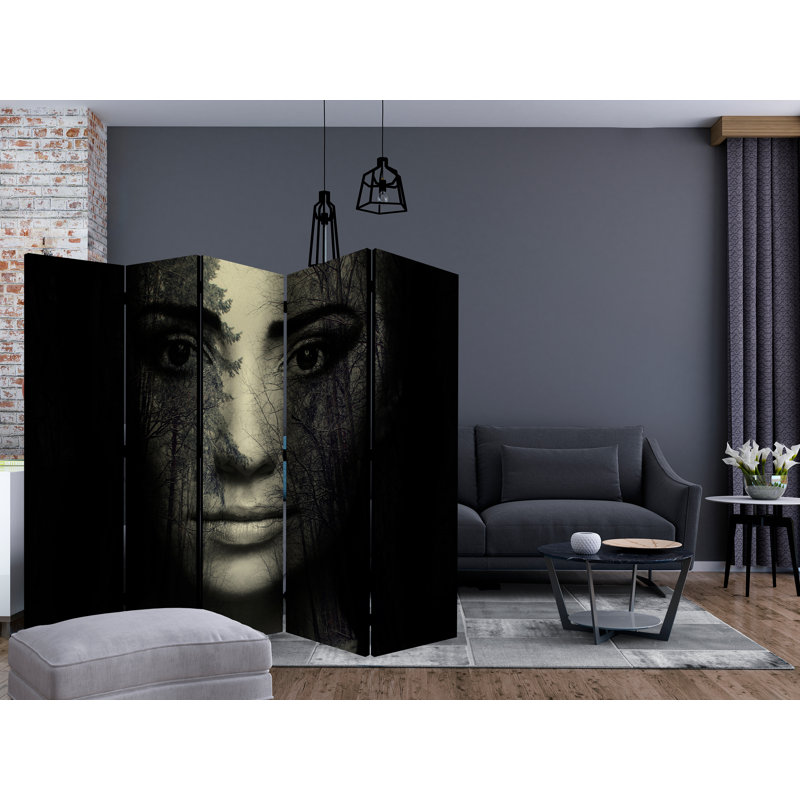 Doral 225cm W x 172cm H 5 - Panel Solid Wood Folding Room Divider