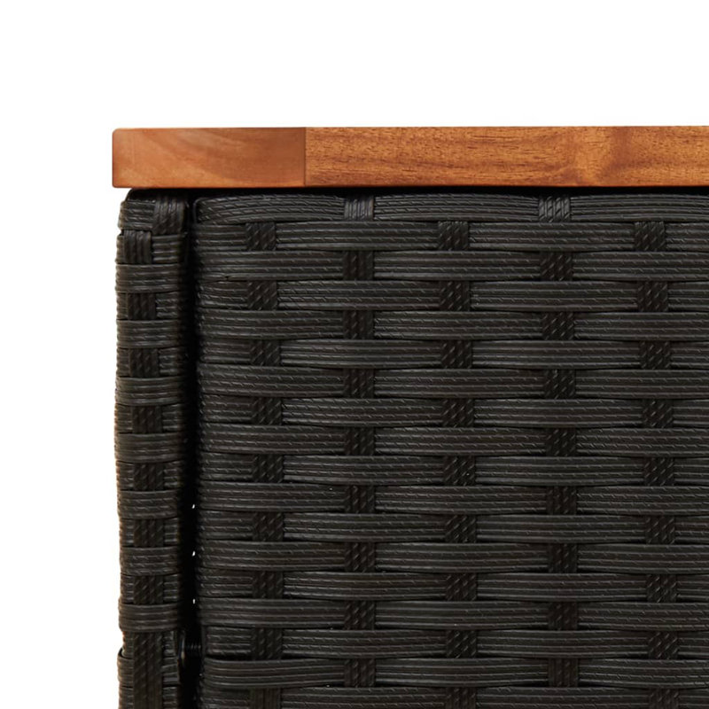 Nirvi Rectangular Outdoor Side Table , 58cm cm W 27.5cm cm D, Black, Brown