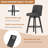 Minceta Swivel Bar Stools Set Of 2, 30 Inch Counter Height Pu Leather Upholstered Barstools With Low Tufted Back & Footrest, Solid Beech Wood Legs For Kitchen Island Home Bar Dark Gray-93801832-93801834-124606443