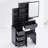 29.2" Small Space Left Bedside Cabinet Vanity Table + Cushioned Stool-941295023