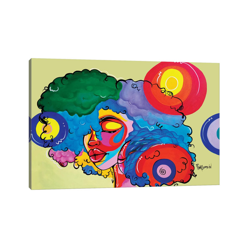 « Bali » par Pinklomein-impression d’art graphique, H 18 po x l 26 po x P 1,5 po, Toile tendue, Pas de tapis