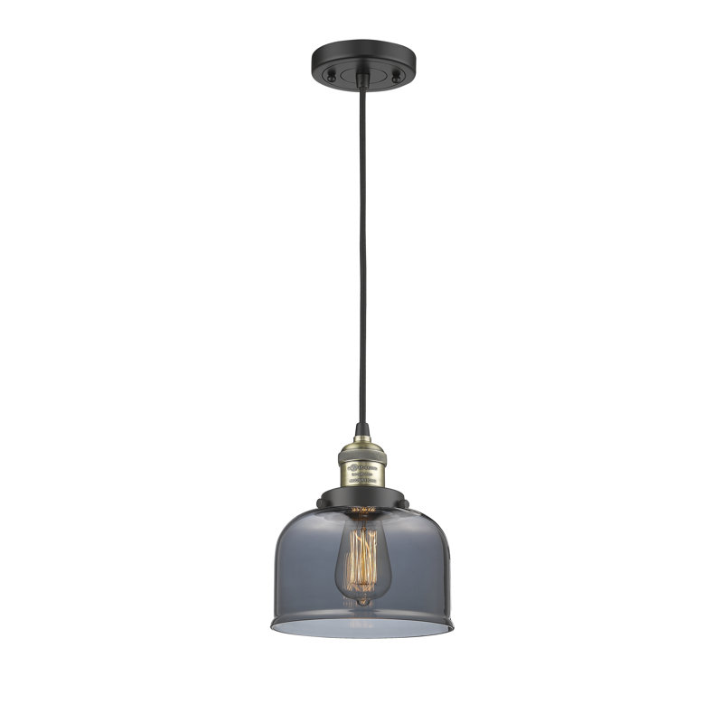 Luminaire suspendu pour îlot de cuisine 1 lumière Cedeno, Laiton antique noir, Ampoule DEL 6 watts Vinage