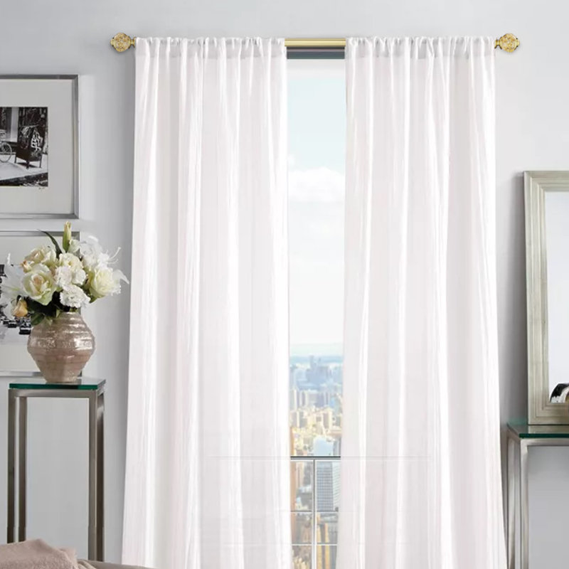 Tringle à rideaux double réglable 1,125 po Jalyia, 36" - 72", Or brossé