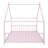 Metal House Bed Frame with Classic Roof Design-129109605