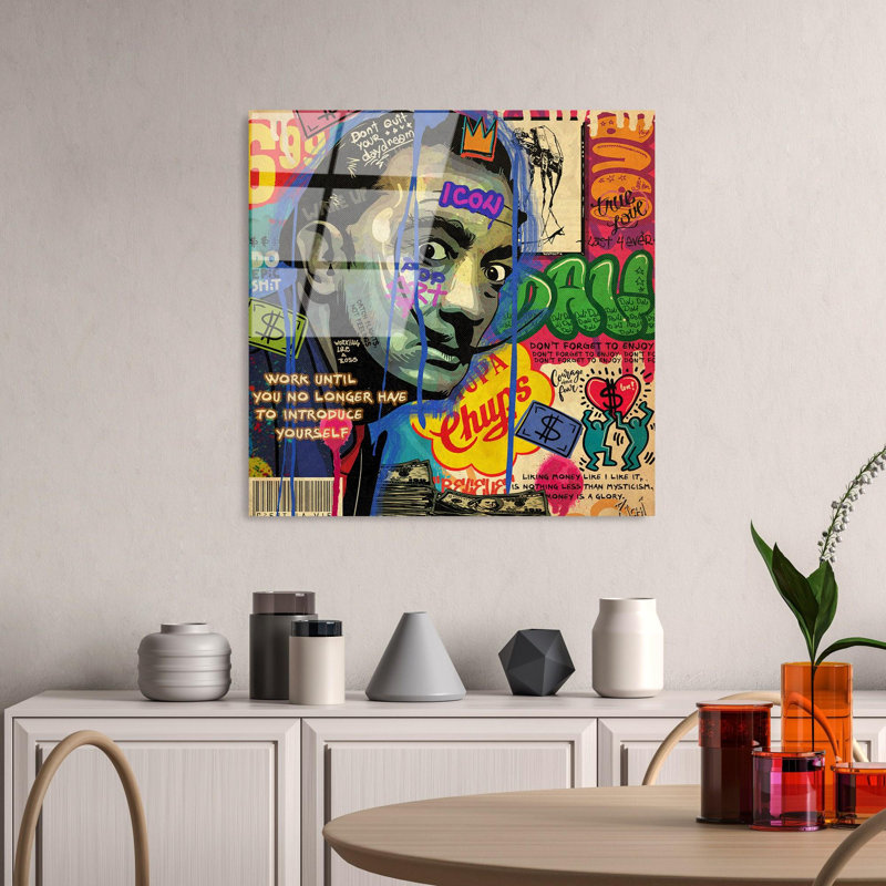 Superbe peinture décorative en verre trempé de 19,7 po x 19,7 po | 100% verre trempé, épaisseur: 0,16 pouce | Imprimé de surface arrière résistant à la décoloration, couleurs vives pour une beauté durable | Parfait pour le salon et le bureau