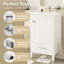 Meuble-lavabo moderne de 20 pouces avec lavabo en céramique, tiroir et porte à fermeture en douceur, organisateur de porte double couche, tiroir de séparation, patins réglables - conception de rangement peu encombrante-271078791