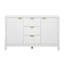 Cabinet d'entrée avec design Wave - 3 tablettes réglables, 3 tiroirs et portes à fermeture douce, console de rangement avec poignées en métal, convient pour le bureau, le couloir et le salon-1270594728