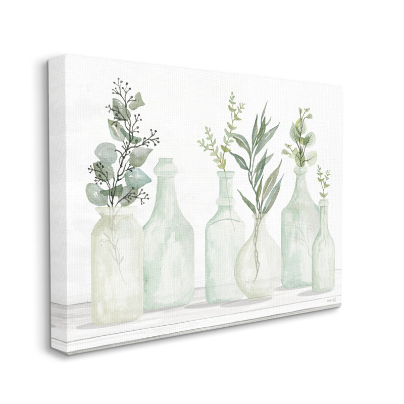 Art sur toile tendue surdimensionné de plantes vertes douces et fraîches par Cindy Jacobs, H 16 po x l 20 po x P 1,5 po