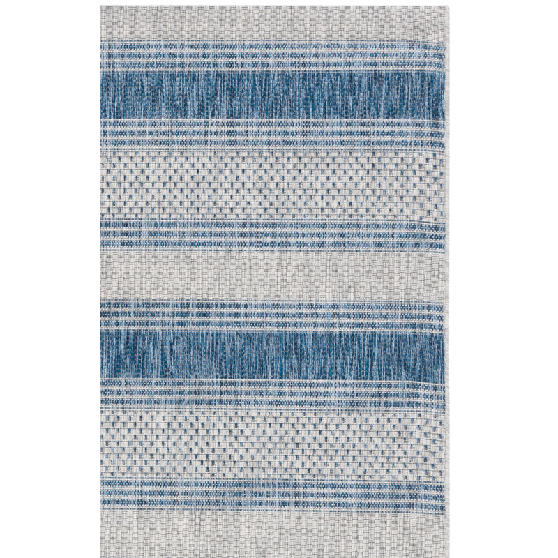 Tapis d'intérieur / extérieur à rayures Burnsville Performance, Carré 6 pi 7 po