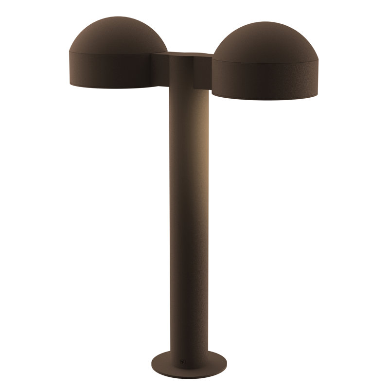 Reals LED Bollard Light, Bronze, 17.75" H x 5" W x 13.5" D