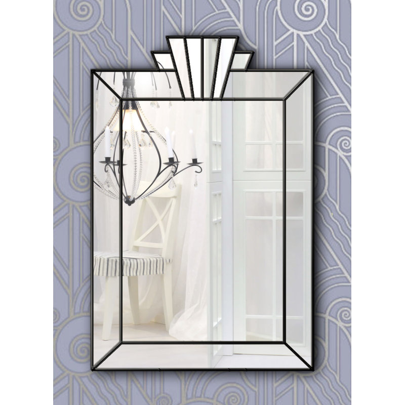 Roxana Flat Wall Mirror, Black