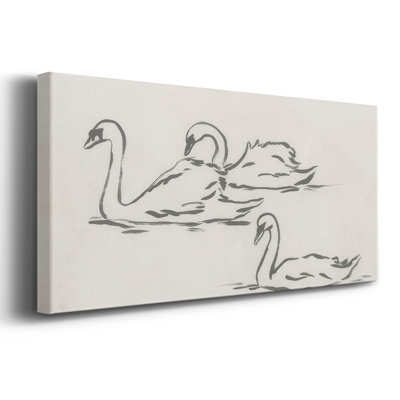 Croquis de cygne I - Toile tendue avec châssis - Prêt à accrocher