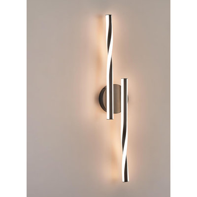 Modern LED Vanity Light Bathroom Wall Sconce With Remote Control - Dimmable Black Wall Lighting Fixture For Bedroom, Living Room, Hallway, Over Mirror