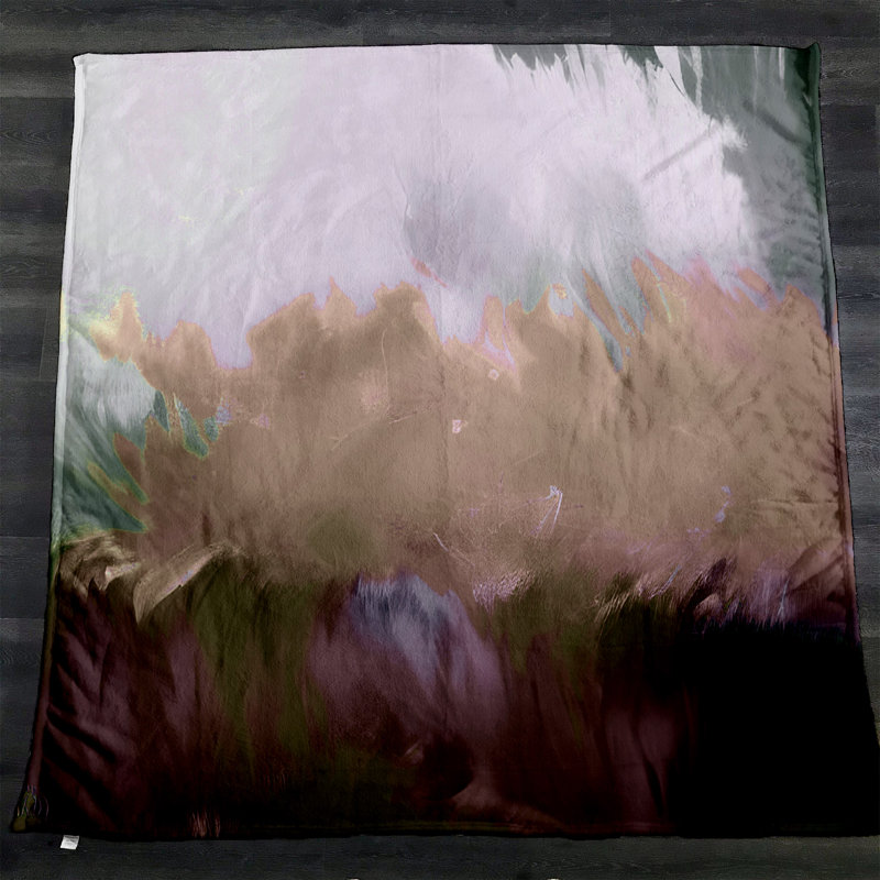Throw Blanket, 51" W x 60" L, Marble/Abstract, Purple/Brown/Gray