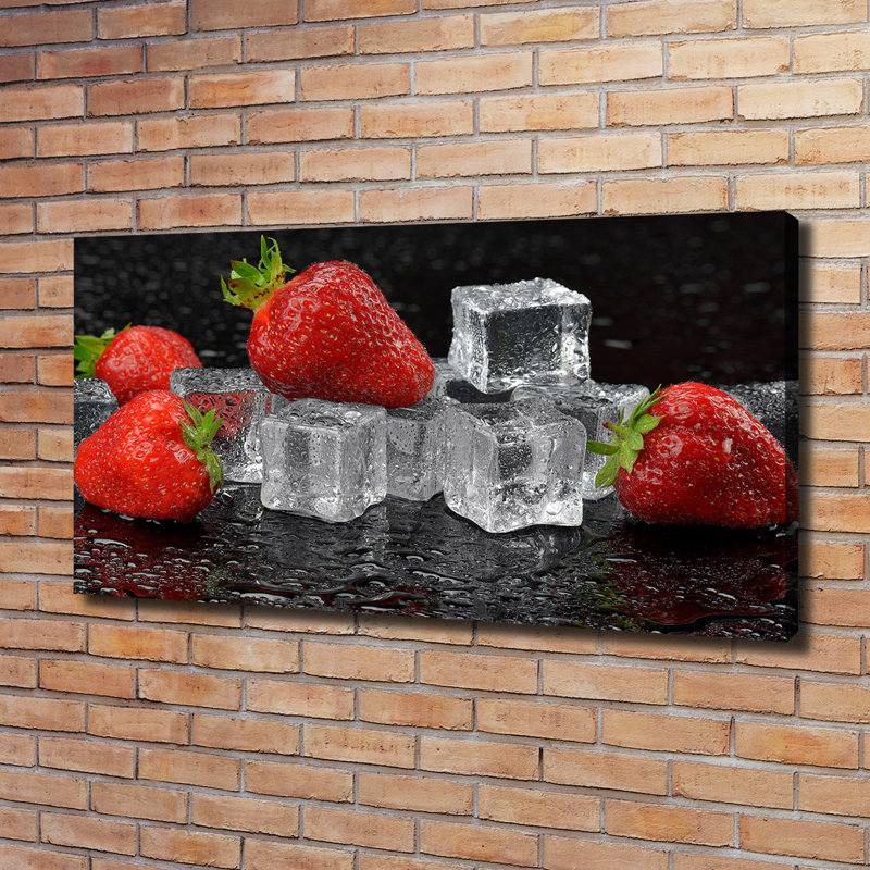 Strawberries With Ice - Wrapped Canvas Print
