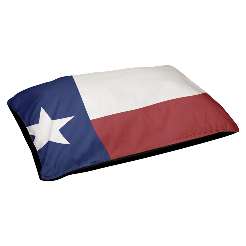 Coussin de concepteur texas flags Burien, L 42 po x l 52 po, Noir