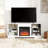 White Tv Cabinet With Electric Fireplace, 58''w*15.5''d*24.4''h, For 32 - 62" Tvs, Touch Screen Operated Storage Shelves Modern Fireplace Stand 58''w: Finish, Flame Color Change Function-1308739063