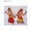 Peinture de batik de Dandiya Raas faite à la main sur toile de coton - fond blanc, art mural vibrant du Festival gujarati, décoration indienne, célébration de la culture
