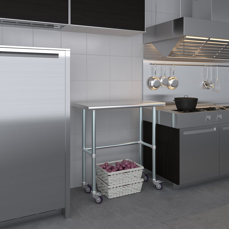 Table de travail en acier inoxydable, H 38 po x L 36 po x l 18 po