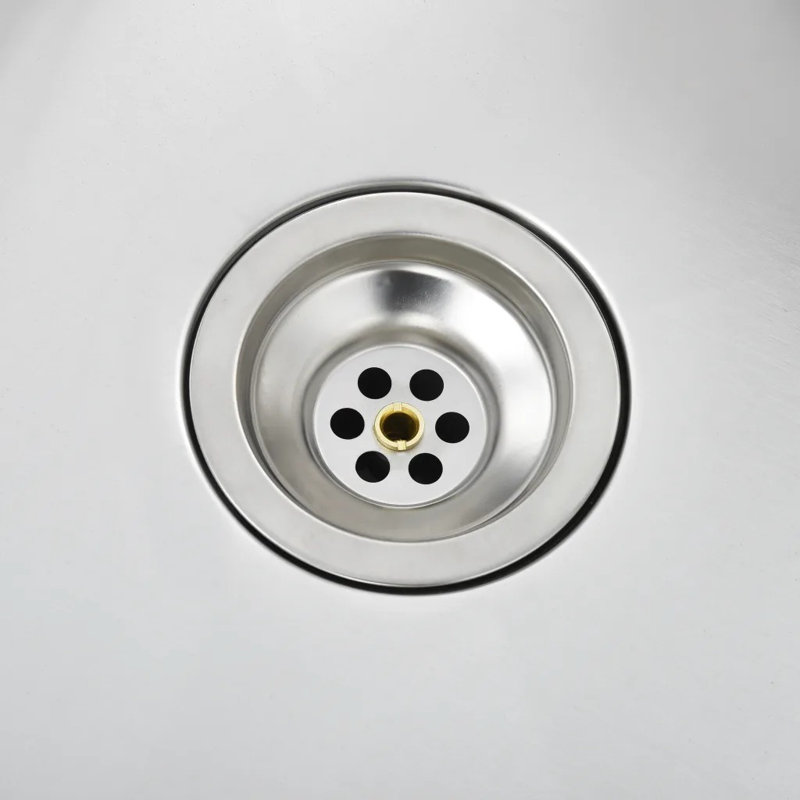 Belfry Kitchen Aislinn 440mm W Double Bowl Steel Kitchen Sink, Silver