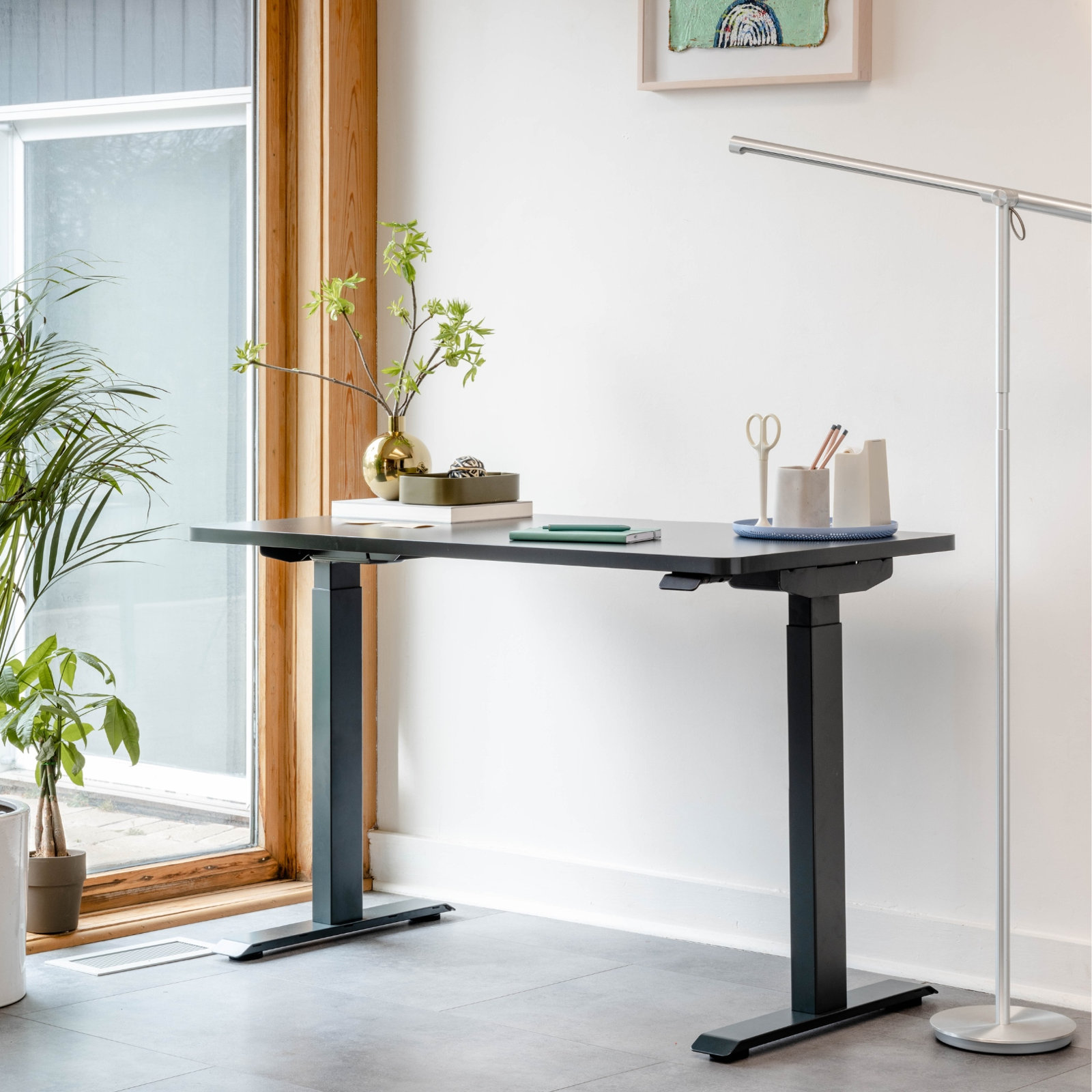 Duo 58" Standing Desk, 47.3" H x 36" W x 24" D, Sage, Sage