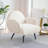 Bendetta Easy to Assemble Modern Single Sofa Chair - Ergonomic Sherpa Fabric with Soft Sponge & S Spring, Curved Armrest Design, Minimalist Style for Living Room or Bedroom, Durable Solid Wood Frame Supports 250 lbs （Set of 2）-451354164