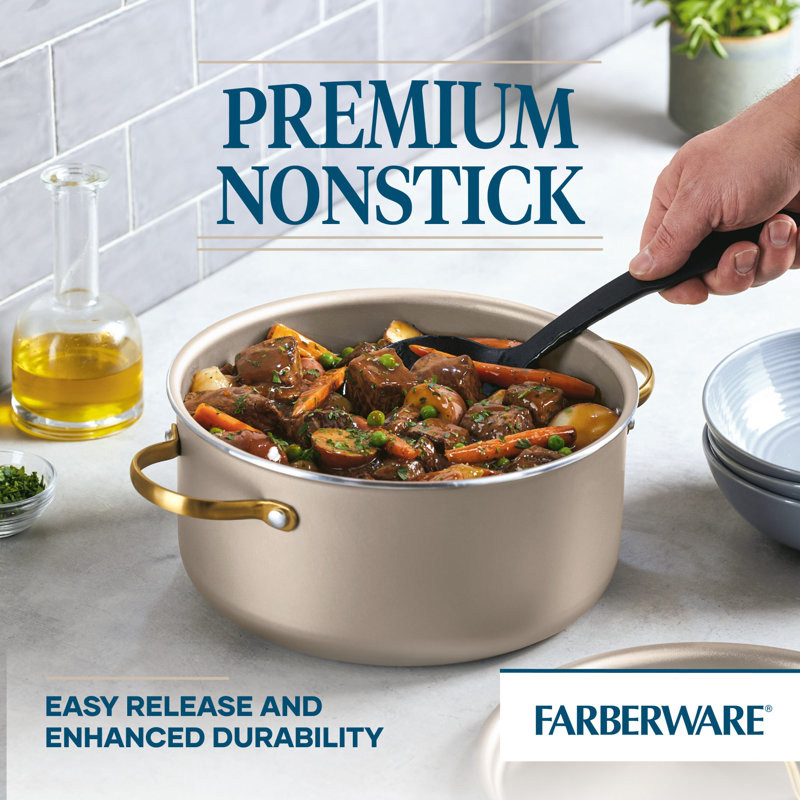 Champagne Aluminum Nonstick 5.5 Quart Dutch Oven with Lid