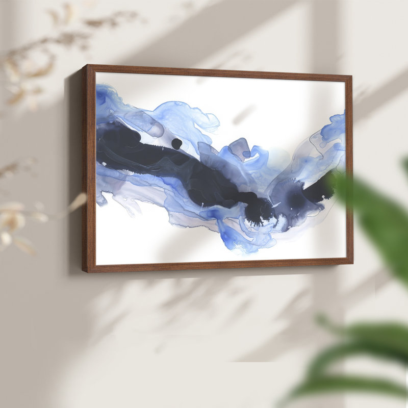 Azul Wave I -Framed Print - Restickable, Walnut, 16" H x 20" W