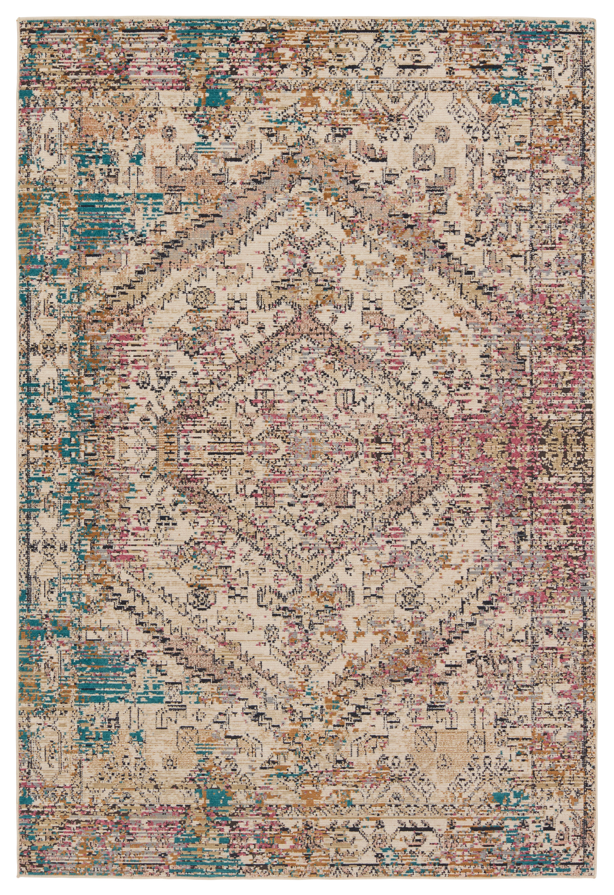 Alegre Bordered Power Loomed Tan Indoor/Outdoor Rug Gracie Oaks Rug Size: Rectangle 9'6 x 12