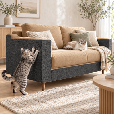 Tapis de protection contre les égratignures pour chat, 198 x 40 cm, autoadhésif, à découper et à personnaliser pour protéger vos meubles (arbre, mur, lit, porte, canapé).