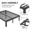 Structure de lit simple de 18 pouces, plateforme en métal robuste, aucun sommier tapissier requis, robuste avec une forte capacité de charge, assemblage facile-1177910603