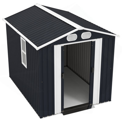 8x6 FT Outdoor Storage Shed, Metal Tool shed & Outdoor Storage with Lockable Doors & Air Vents, for Backyard Garden Patio