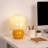 Small And Cute Glass Table Lamp With 3 Tri-color Bulbs