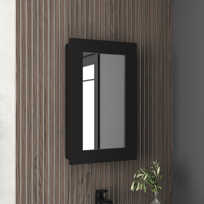 Armoire de cuisine étroite noire de H 25,7 po x l 15,7 po - Trois tablettes intérieures pour des articles d'organisation essentiels et élégants