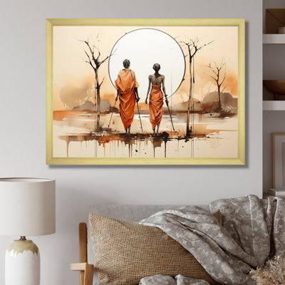 «African Bushmen of Kalahari II» - Art mural encadré tribal africain