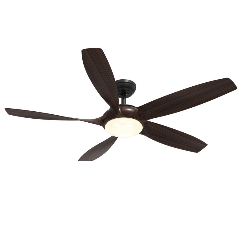 Ventilateur de plafond brun avec flux d'air réversible, lumière DEL et télécommande
