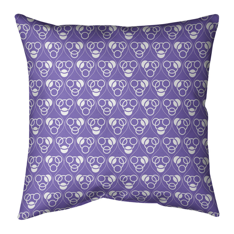 Coussin décoratif classiques des cercles et des vagues, H 14 po x l 14 po, Bourre en polyester, Mauve clair