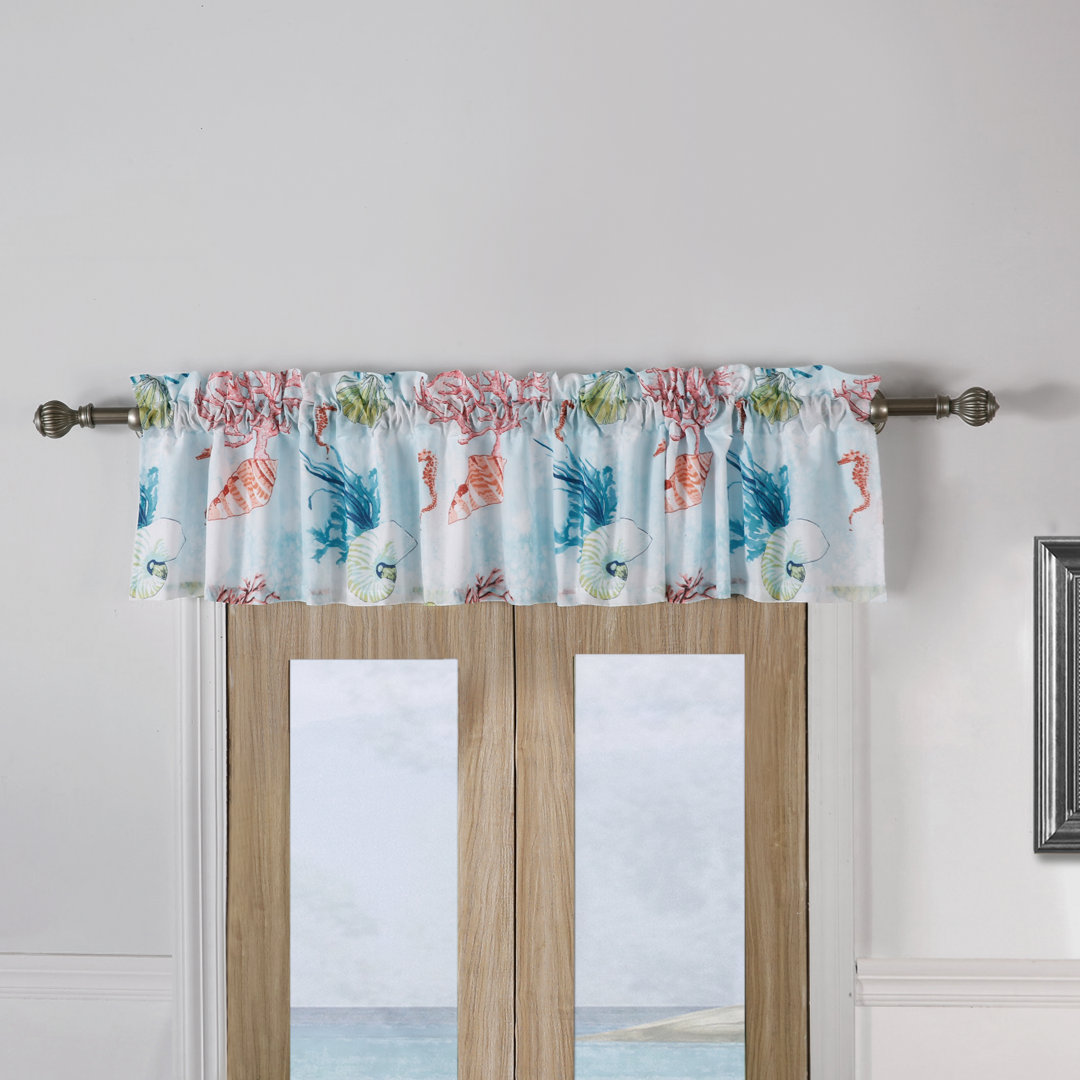 Sarasota Seashell 84" Window Valance Barefoot Bungalow