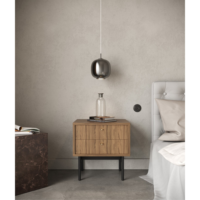 Alyssya 55cm W Steel Bedside Table