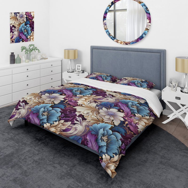 Ensemble de housse de couette Gatsby Paisley, Housse de couette pour très grand lit et 2 très