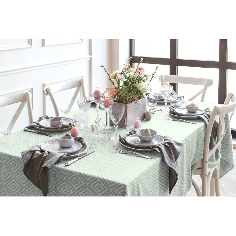 Skylar Dining Linens, Green, 130cm W x 190cm L