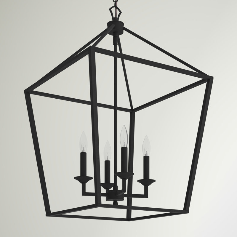 4 - Light Dimmable Geometric Chandelier
