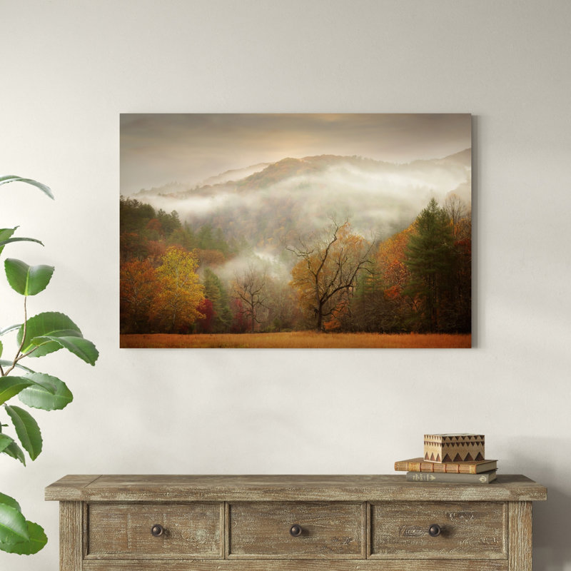 Étude de photographie brume d'automne, H 32 po x l 48 po x P 1,25 po