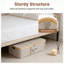 Boîte de rangement sous le lit avec structure en bambou, contenant de lit rabattable de 42 L pour couvertures, draps, serviettes et vêtements saisonniers, organisateur peu encombrant avec couvercle anti-poussière