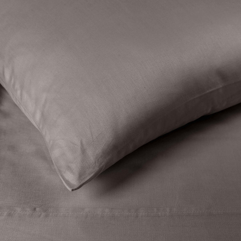 Blue Nile Mills 300 Thread Count Egyptian Cotton Solid Deep Pocket Sheet Set, Split King, Grey