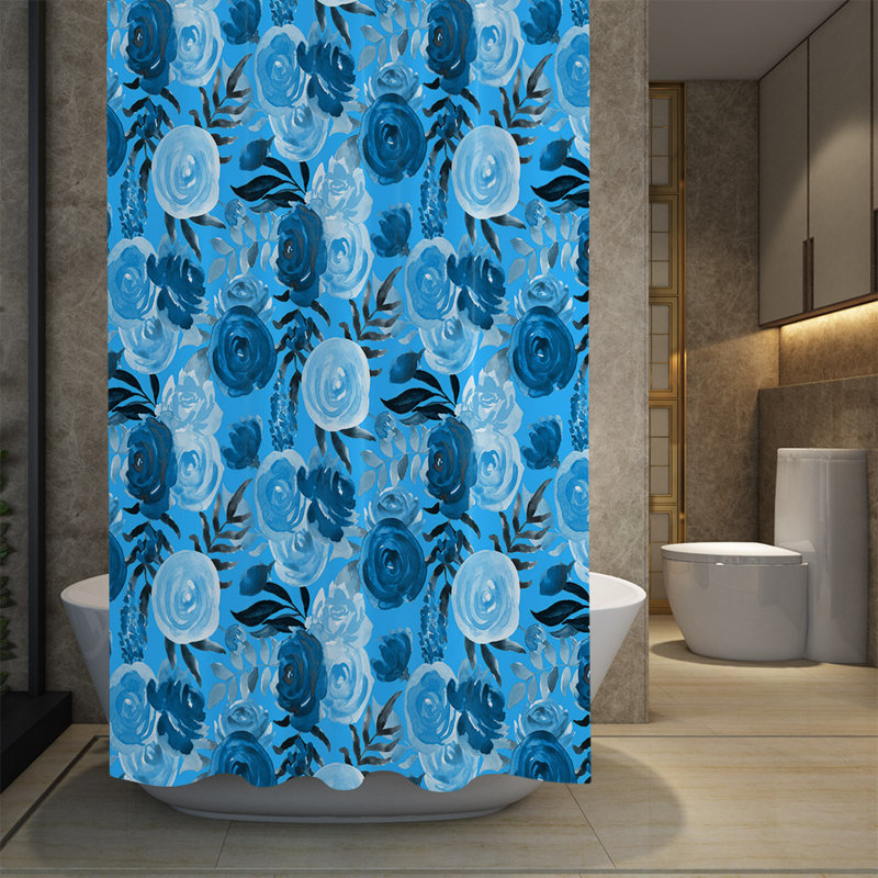 Rideau de douche Boon, H 83 po x l 70 po, Bleu