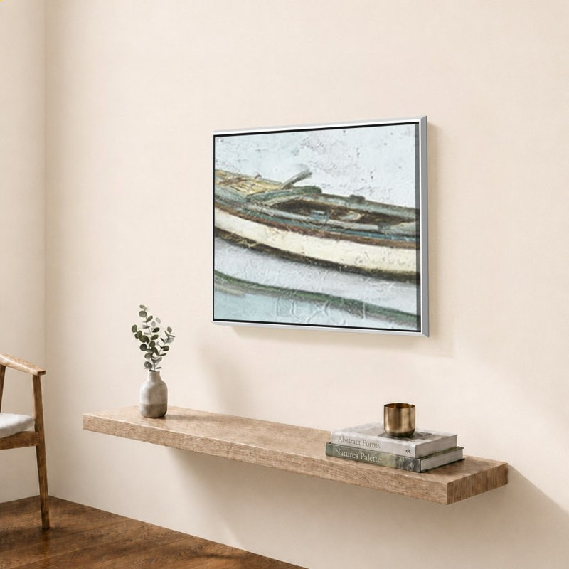 Row Boat, 34" H x 44" W, White