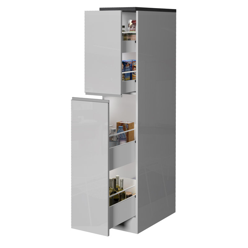 Pameal 164.5cm Kitchen Pantry, Grey/White